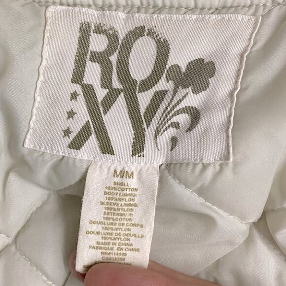 Roxy Ivory Beige Bomber Jacket M - Picture 3 of 12